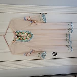 LILKA ANTHROPOLOGIE DRESS SWIM COVERUP MEDIUM EMBROIDERED